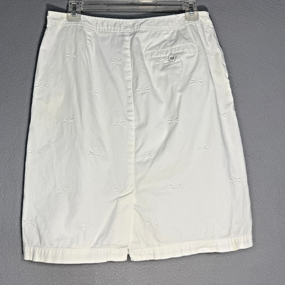 Talbots Women's White Embroidered A-line Skirt ‎ Size 8 Casual Classic Preppy - Picture 2 of 7
